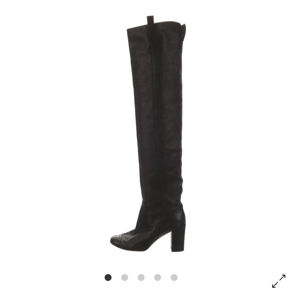 CHANEL Elegant Black Over-the-Knee Boots